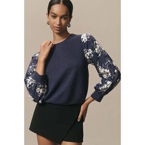 NWT Size XL - Porridge Floral Textured Blue Sweatshirt (NWT US$ 98)